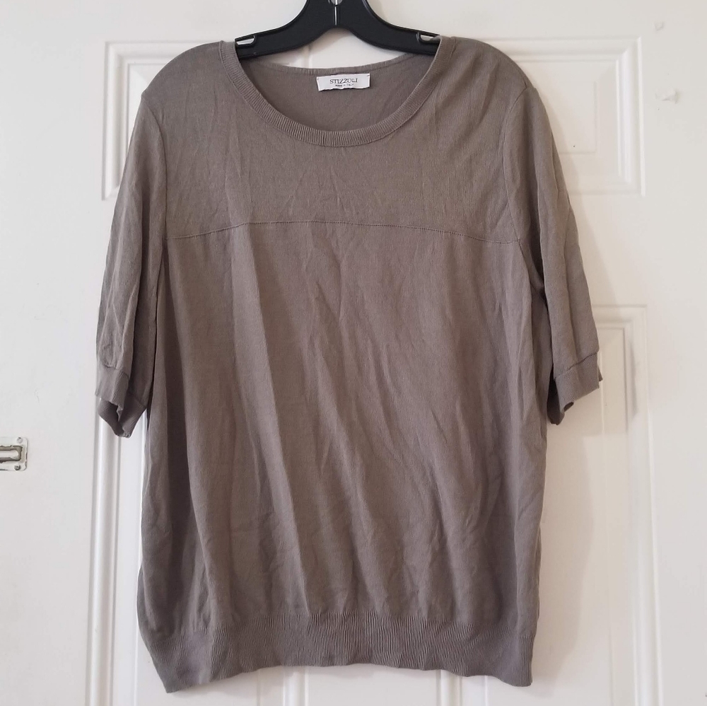 Stizzoli Made in Italy Knit Short Sleeves Viscose Blend Top